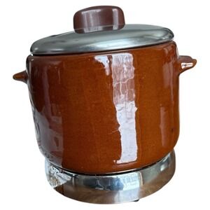 Vtg West Bend 2 Qt Bean Crock Pot Electric Heating Base‎ 3295E USA Made Tested